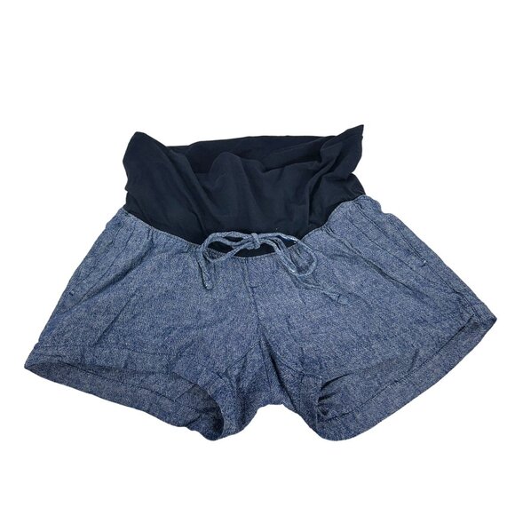 Old Navy Maternity Chambray Blue Shorts Size XS - Picture 1 of 5